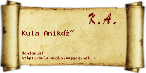 Kula Anikó névjegykártya